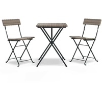 vidaXL 3-tlg. Bistro-Set Klappbar Grau Poly Rattan