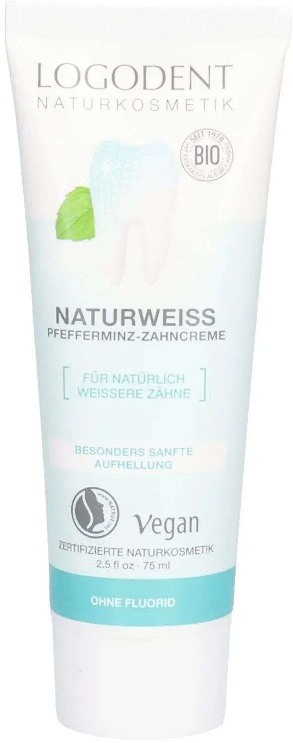 Logodent® Naturweiß Pfefferminz-Zahncreme – sanfte Aufhellung