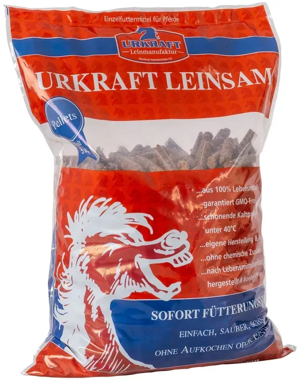 URKRAFT LEINSAM Pellets für Pferde, pflegt die Magen-Darm-Schleimhaut, 5kg