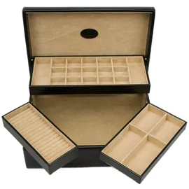 Windrose Charmbox mit 2 herausnehmbaren Einsätzen Schwarz