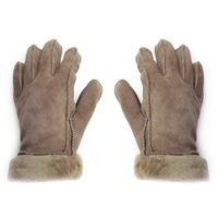 Sonia Originelli Winter-Arbeitshandschuhe Handschuhe aus Lammfell Schaffell unisex hochwertig warm Farben können abweichen, Struktur des Fells kann abweichen grau