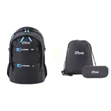 2be Schulrucksack-Set schwarz
