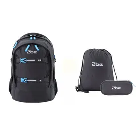 2be Schulrucksack-Set schwarz