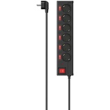 Hama Steckdosenleiste mit Schalter, 6-fach, Überspannungsschutz, einzeln schaltbar, 1.4m, schwarz (223158)