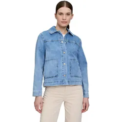 Jackenblazer CARTOON "Cartoon Jeansjacke mit aufgesetzten Taschen", Damen, Gr. 36, blau (light blau denim), Obermaterial: 100% Baumwolle., modisch, gerade normal, Blazer, Taschen
