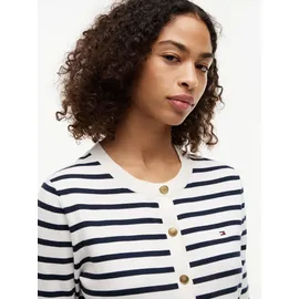 Tommy Hilfiger Strickjacke in Blau-weiß-schwarz gestreift XL