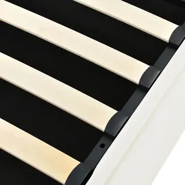 Flieks Polsterbett 160x200cm Stauraumbett mit LED, Doppelbett Boxspringbett mit Lattenrost und Stauraum, Funktionsbett Jugendbett, PU, weiß - Weiß