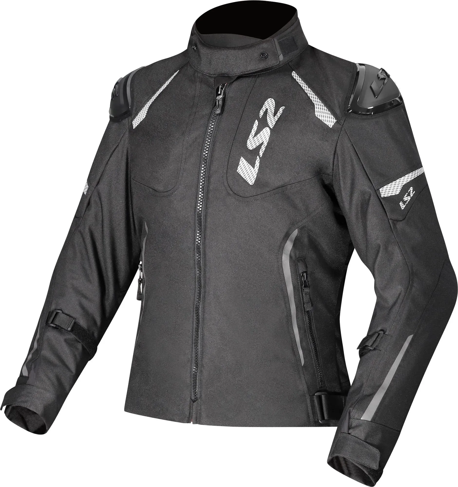 LS2 Zoom wasserdichte Damen-Motorrad-Textiljacke, schwarz, Größe S