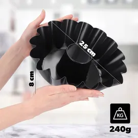 Kadax Gugelhupfform, aus Blech mit Antihaftbeschichtung, 25 cm, Schwarz