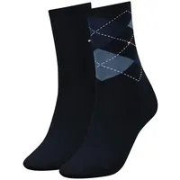 Tommy Hilfiger Damen Socken Check Casual Socken 4er Pack, Größe:35-38;Farbe:Tommy Blue (054) - 35-38