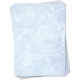 LYSCO Gastronomie Papier (Blau-Eis-Marmor, DIN A5, 100 Blatt) für Speisekarten. Marmoriertes Papier, Marmorpapier zweiseitig bedruckt, für alle Drucker/Kopierer geeignet