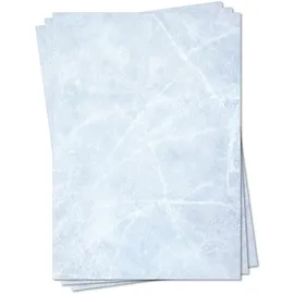 LYSCO Gastronomie Papier (Blau-Eis-Marmor, DIN A5, 100 Blatt) für Speisekarten. Marmoriertes Papier, Marmorpapier zweiseitig bedruckt, für alle Drucker/Kopierer geeignet