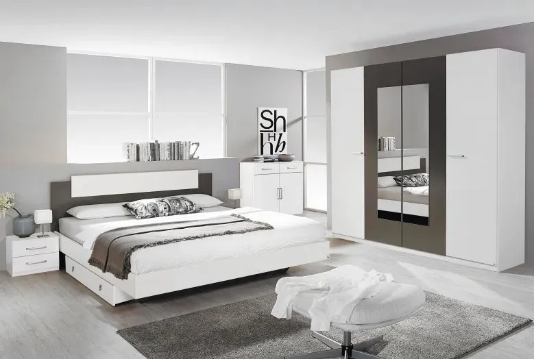 Rauch Schlafzimmer Borba Schlafzimmer-Set alpinweiß / grau-metallic mehrteilig