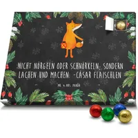 Mr. & Mrs. Panda Schoko Adventskalender Fuchs Laterne - Schwarz - Geschenk, Sankt Martin, Liebeskummer Spruch, Schokoladen Adventskalender, Spruch ... - Schwarz