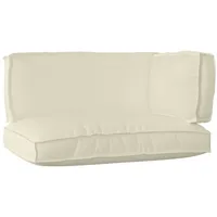 VidaXL 3-teilige Palettenkissen-Set Creme Oxford-Stoff