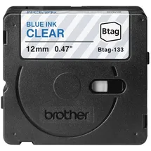 Brother Btag-133 12mm x 4m blau auf transparent nicht laminiert