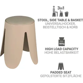 Wenko Badhocker Comiso beige matt, belastbar bis 180 kg