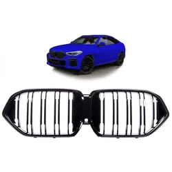 Sport Doppelsteg Kühlergrill schwarz hochglanz auch Kamera passt für BMW X6 G06