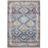 benuta basic Waschbarer Teppich George Blau 160x230 cm - Kunstfaser - Rechteckig & im Style: Vintage, Elegant, Retro - Pflegeleicht für Wohnzimmer Schlafzimmer