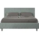 ITYHOME - Gepolstertes Bett ohne Lattenrost 160x200 mit Stoffbezug Aragona 7 Himmelblau Adele - Himmelblau
