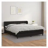 vidaXL Boxspringbett mit Matratze Schwarz 180x200 cm Kunstleder