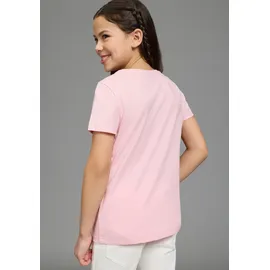 Kidsworld T-Shirt "Süßer Pferde-Fotodruck", Mädchen, Gr. 176/182, rosa, Single Jersey, Obermaterial: 100% Baumwolle, bedruckt, Basic, Rundhals, Shirts T-Shirt, für Mädchen, Kurzarm, mit Rundhalsausschnitt, mit coolem Druck