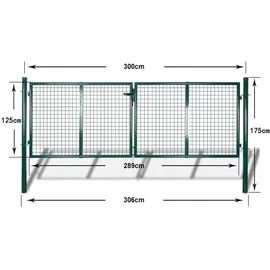 vidaXL Gartenzaun Tor 289x125 cm/306x175 cm Grün