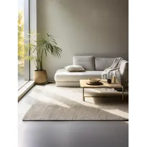 HANSE HOME "Dhaka Juteteppich", grau (grau,braun), B:80cm H:5mm L:150cm, Jute, Teppiche, Teppich, Läufer, handgewebt, Jute, Wolle, Natur, Wohnzimmer, Flur, Klassisch