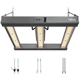 novagrove Pflanzenlampe LED Vollspektrum IR, 150W Grow Lampe für Growbox 60x60cm, Grow Light mit Dimmbar & Daisy Chain, PR15