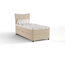 panda möbel Boxbett, Beige, Holz, Mode, 90x200 cm, Oeko-Tex® Standard 100, Schlafzimmer, Betten, Boxspringbetten