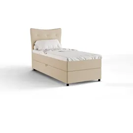 panda möbel Boxbett, Beige, Holz, Mode, 90x200 cm, Oeko-Tex® Standard 100, Schlafzimmer, Betten, Boxspringbetten