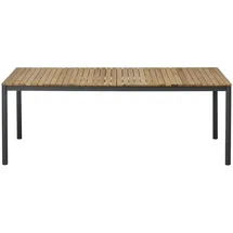 Cinas Gardenson Gartentisch MOOD Classic, Anthrazit, Teak, Holz, Metall, Teakholz, vollmassiv, rechteckig, Rundrohr, 100x74x208 cm, rostfrei, Gartenmöbel, Gartentische,