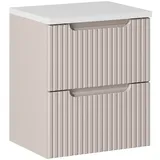 ROYAL24_MARKT Waschbeckenunterschrank - Nova Cashmere N BM166 - weißer Arbeitsplatte,Stauraumelement3 Größen (Waschbeckenunterschrank, 2-St., Nova Cashmere N) Luxuriös – Modern – Schlicht. 50 cm