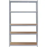 Wiltec Schwerlastregal 120x50x204cm, 200kg/Ablage, Steckregal verzinkt aus Stahl, Lastenregal mit 5 Ablagen, Werkstattregal