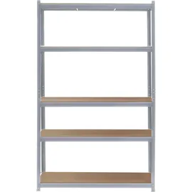 Wiltec Schwerlastregal 120x50x204cm, 200kg/Ablage, Steckregal verzinkt aus Stahl, Lastenregal mit 5 Ablagen, Werkstattregal