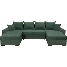 Collection AB Wohnlandschaft COLLECTION AB "Josy XL U-Form, B: 313 cm in Cord, Cord-Mix", grün (dunkelgrün), B:313cm H:84cm T:161cm, 100% Polyester, Sofas, Wohnlandschaft, Bettfunktion, Bettkasten & 2 Zierkissen, Federkern, Topseller