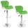 Mendler 2er-Set Barhocker höhenverstellbar Kunstleder  ~  grün
