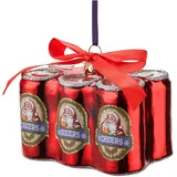 Giftcompany Gift Company Hänger Sixpack Bierdosen - Glas, Polyester - Farbe: rot - 8,6 x 6,5 x 6 cm