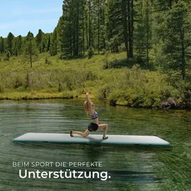 Tectake tectake® Airtrack Trainingsmatte aufblasbar, rutschfestes, hochwertiges PVC, inkl. Transporttasche, 397 x 104 x 10 cm