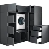 laundreezy Mehrzweckschrank-Set 186 x 200 x 68 cm Grau