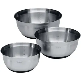 Brabantia 363900 Rührschüssel Paket (1,0 & 1,6 & 3,0 L), Silber
