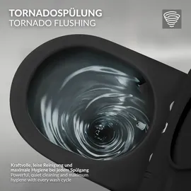 luxebath Wand-WC mit WC-Sitz Schwarz matt