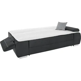 INOSIGN Schlafsofa mit Boxspring-Aufbau, und Bettkasten, inklusive Federkern grau