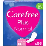 Carefree Slipeinlagen Plus Normal mit leichtem Duft (56 Stück), super saugstarke Slipeinlagen, um Flüssigkeiten sofort einzuschließen, Größe Normal