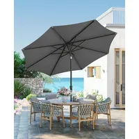 Songmics Sonnenschirm Ø 340 cm Grau