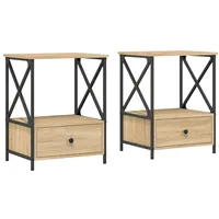 VidaXL Nachttische 2 Stk. Sonoma-Eiche 50x41x65 cm Holzwerkstoff