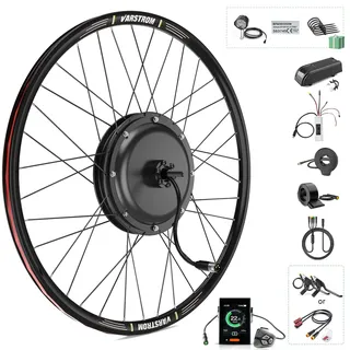 Varstrom 26" E-Bike Umbausatz mit C189 Display, 48V 1000W Hinterrad - Brushless & Gearless Nabenmotor Kit, Ebike Conversion Kit Hinterradmotor passend für 26 Zoll Fahrräder