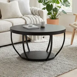home collective Beistelltisch Schwarz Eiche 80 x 80 x 46 cm