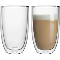 Malachit© Doppelwandige Gläser 450ml 2er Set – Latte Macchiato Gläser, Cappuccino Tassen, Thermogläser aus Borosilikatglas – Kafeegläser Teegläser doppelwandig