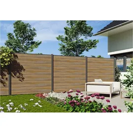 Tetzner & Jentzsch WPC-Steckzaun-Set 179 x 180 cm Teak